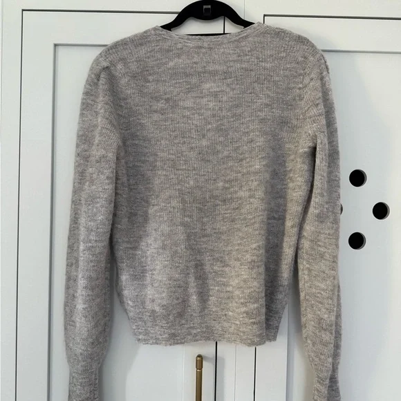 Madewell Alpaca Blend Deep V-Neck Gray Sweater sz medium - Picture 9 of 9